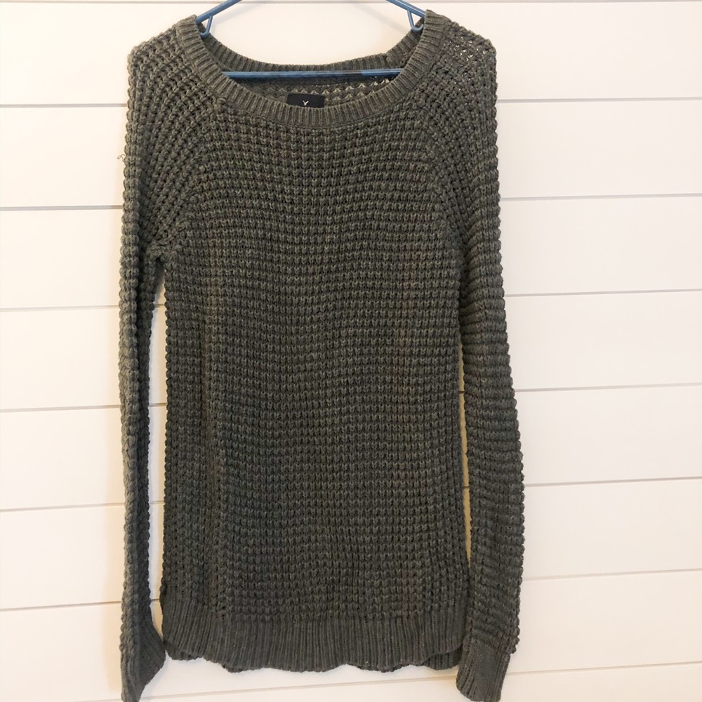 American Eagle long gray sweater